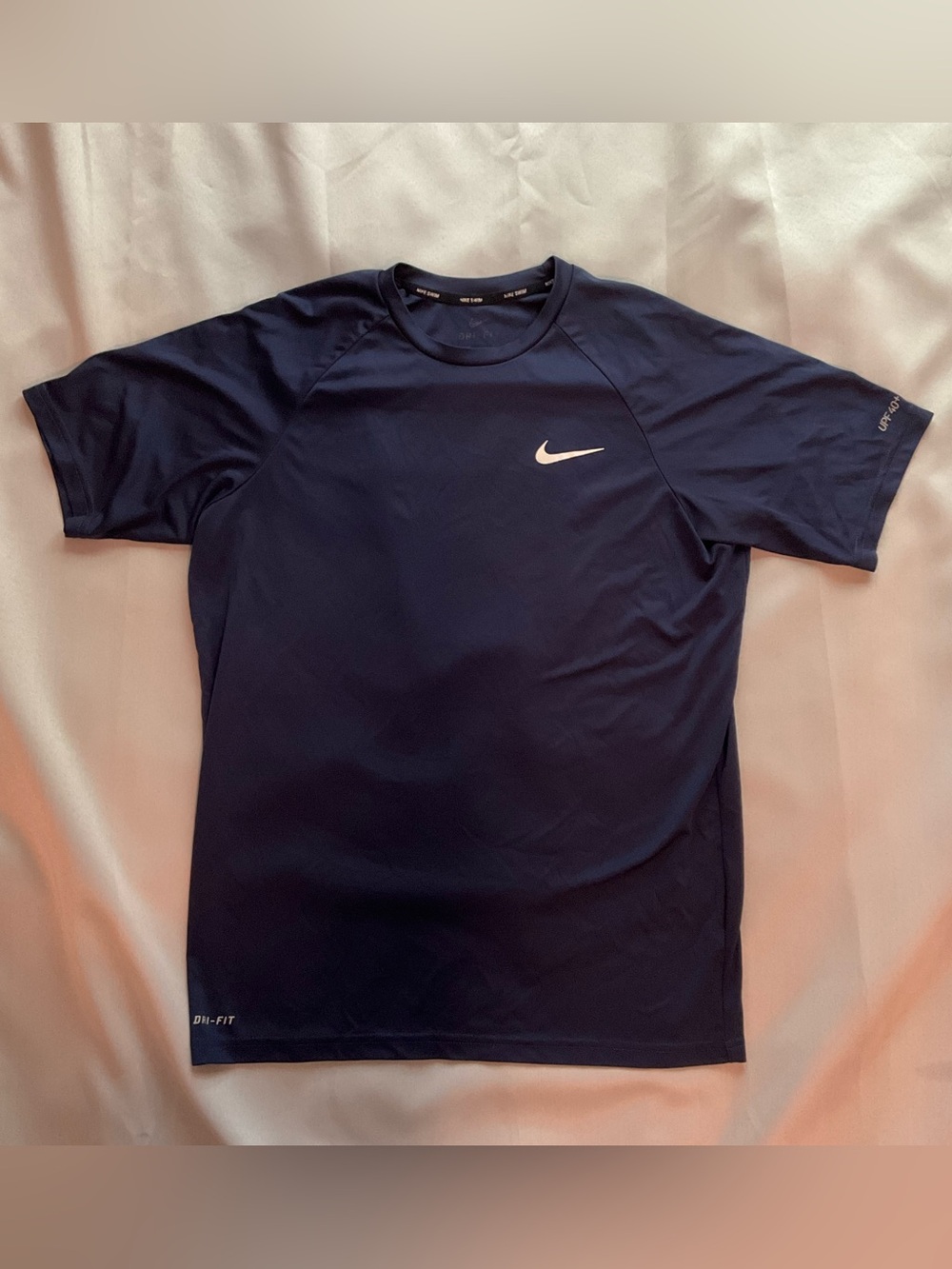 Nike Navy Short Sleeve Athletic Tee with White Swoosh